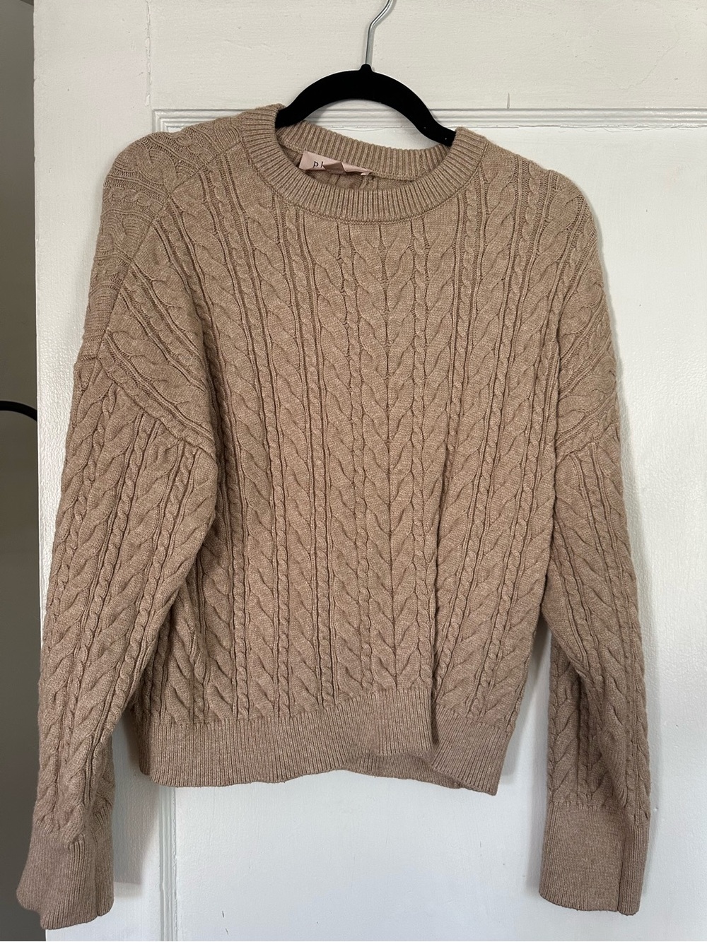 Light brown cable knit sweater